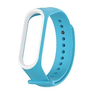 Silicone Dupla Azul Claro - Mi Band 3/4