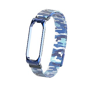 Metal Camuflado Azul - Mi Band 3/4