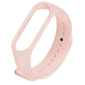 Pulseira de Silicone Lisa Nude, Pino de Metal - Mi Band 3/4