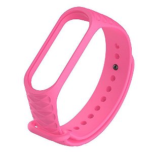 Pulseira Texturizada Rosa - Mi band 3/4