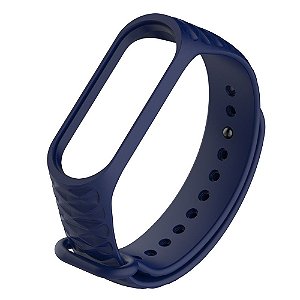 Pulseira Texturizada Azul Marinho - Mi band 3/4