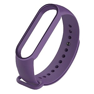 Pulseira de Silicone Roxo, Pino de Metal - Mi Band 5 e 6