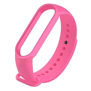 Pulseira de Silicone Rosa, Pino de Metal - Mi Band 5 e 6