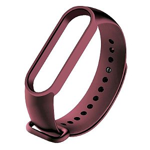 Pulseira de Silicone Vinho, Pino de Metal - Mi Band 5 e 6