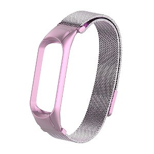 Pulseira de  Metal Lavanda com fecho magnético e engate seguro  - Mi Band 3/4