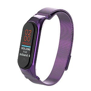 Metal Roxo com Trava de segurança - Mi Band 5 e 6