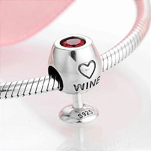 Berloque Charm em Prata 925 Taça de Vinho