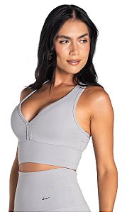 Top Du Sell Fit Recorte Frontal Bojo Removível Várias Cores
