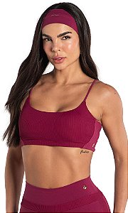 Top Du Sell Fit com Fit Canelado Alcinha com Bojo Removível