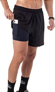 Short Masculino Du Sell Running Silky SP Compression Bolso Interno