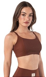 Top Du Sell Fit com Fit Canelado e Bojo Removível