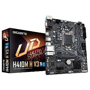 Placa-Mãe Gigabyte Intel Ultra Durable (Rev. 1.0), Intel LGA1200, Micro ATX, DDR4 - H410M H V3
