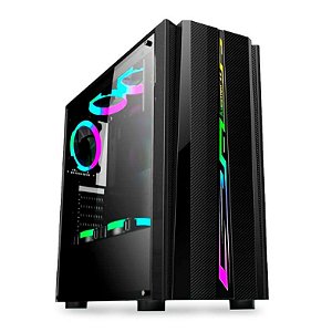 GABINETE BLUECASE BG-027 RGB LATERAL ACRILICO PRETO, BG027GCASE