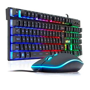 Kit Teclado E Mouse Exbom Luminoso, Semi Mecânico - Bk-g550