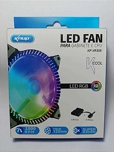 LED FAN PARA GABINETE E CPU KNUP KP VR308