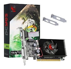 Placa de Vídeo PcYes Nvidia Geforce GT 610 DDR3 2Gb 64Bit Single Fan Low Profile