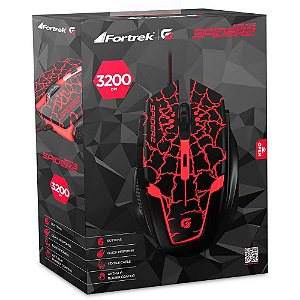 Mouse Gamer Fortrek Spider 2 USB 6 Botões 3200DPI OM705