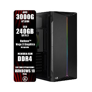 Computador Líder-Amd atlhon 3000G, Ssd 240gb, 500w, Mem Ddr4, Radeon™ Vega 3 Graphics