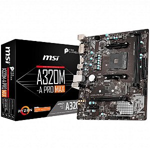 Placa-Mãe MSI A320M-A Pro Max, AMD AM4, m-ATX, DDR4