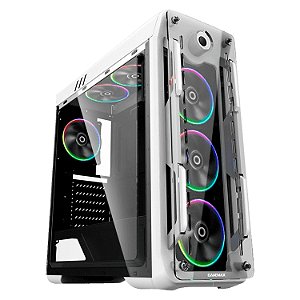 Gabinete Gamer Gamemax Optical G510, Mid Tower, Com 3 Fans, Painel Lateral, White, Sem Fonte