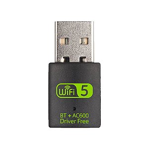 Adaptador Usb Wifi Bluetooth 600 Mbps Dual Band 2.4 / 5 Ghz Receptor Sem Fio