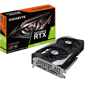 Placa De Vídeo Gigabyte Nvidia Geforce Windforce Oc Edition Rtx 3050 8gb Gddr6 Lhr 128 Bits - GV-N3050WF2O