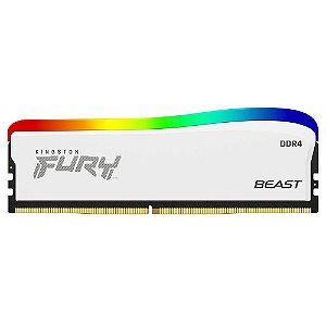 Memória Kingston Fury Beast Edição Especial, RGB, 8GB, 3200MHz, DDR4, CL16 DIMM, Branco