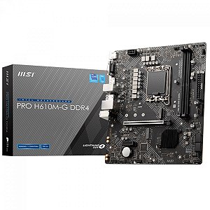 Placa Mãe MSI PRO H610M-G, Chipset H610, Intel LGA 1700, M-ATX, DDR4