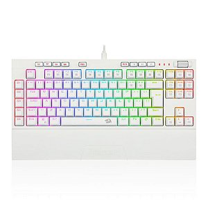 TECLADO OPTO-MECANICO REDRAGON BROADSWORD PRO, RGB, ABNT2, SWITCH VERMELHO, BRANCO, K588W-RGB-PRO-PT-RED