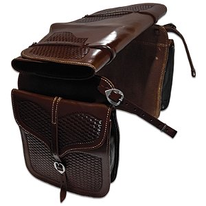 Alforge Com Porta Capa Liso Diversas Cores Para Passeio Cavalgada Luxo