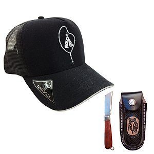 Boné Nossa Senhora Country Telinha + Bainha De Couro E Canivete