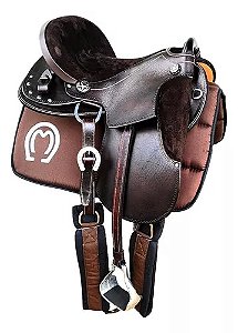 Sela Coqueluche Com Manta Country E Assento De Nobuck Virado