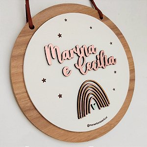 Quadro Porta Maternidade Momento CASA Redondo 20cm Variados