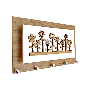 Porta Chaves em MDF 25x15x3cm Modelo Garden Simples Marca Momento CASA