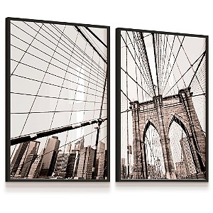 Quadro Ponte do Brooklyn Cidade Nova York Manhattan Kit 2
