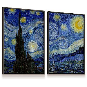 Quadro Decorativo A Noite Estrelada Van Gogh Pintura Kit 2