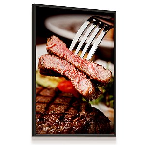 Quadro Decorativo Carne Churrasco Garfo Goumert