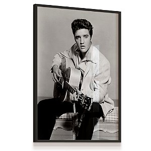 Quadro Decorativo Elvis Presley Retrô Preto e Branco