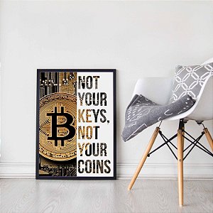 Quadro Decorativo Moeda Bitcoin Crypto Négocios Finanças Money Business