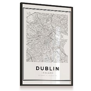 Quadro Decorativo Mapa Cidade Dublin Irlanda