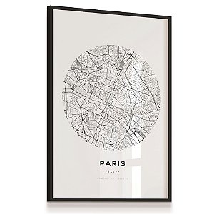 Quadro Decorativo Mapa Cidade Paris França