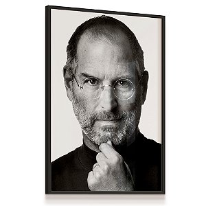 Quadro Decorativo Steve Jobs Preto e Branco Apple