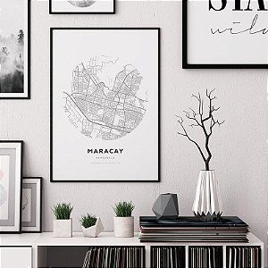 Quadro Decorativo Mapa Cidade Maracay Venezuela Nome de Ruas