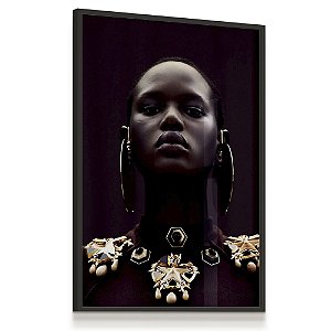 Quadro Decorativo Mulher Negra Africana Jóias