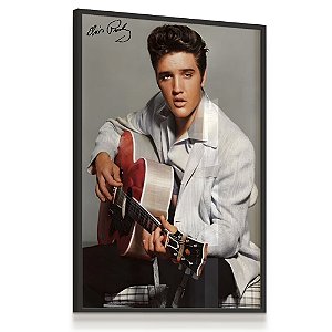 Quadro Decorativo Elvis Presley Música Assinatura Violão