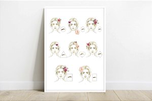 Quadro Decorativo Design Sobrancelhas Estética Facial Esteticista São Beleza