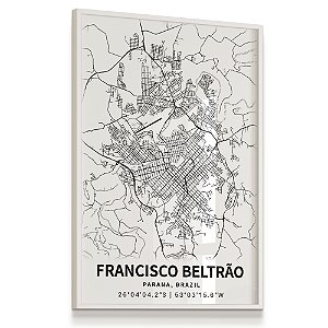 Quadro Decorativo Mapa Francisco Beltrão Paraná Brasil