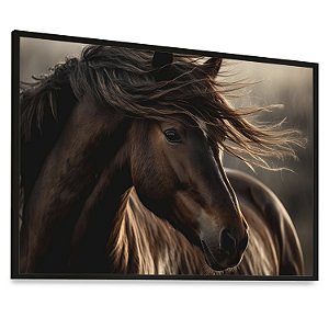 Quadro Decorativo Cavalo Crina Horse Animal Marrom
