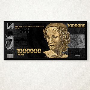 Quadro Decorativo Um Milhão de Reais Dinheiro Negócios 103x53