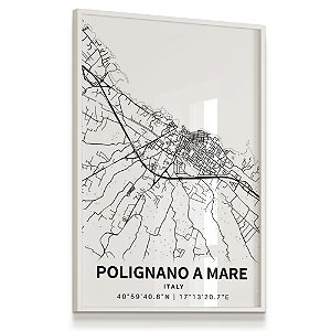 Quadro Decorativo Mapa Polignano a Mare Cidade italiana Peghegnéne